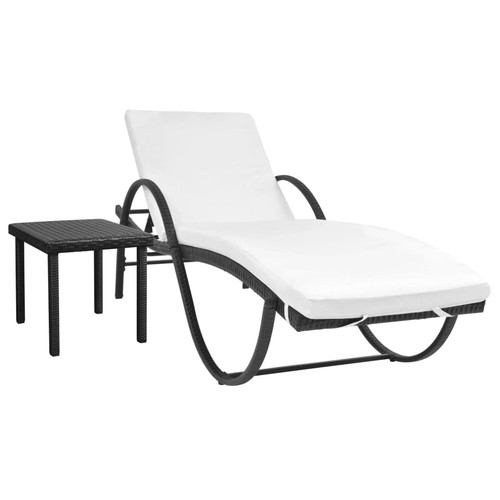 Sun lounger with cushion - lounger, &