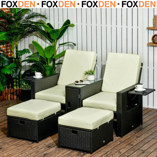 Pcs rattan recliner lounger - recliner,
