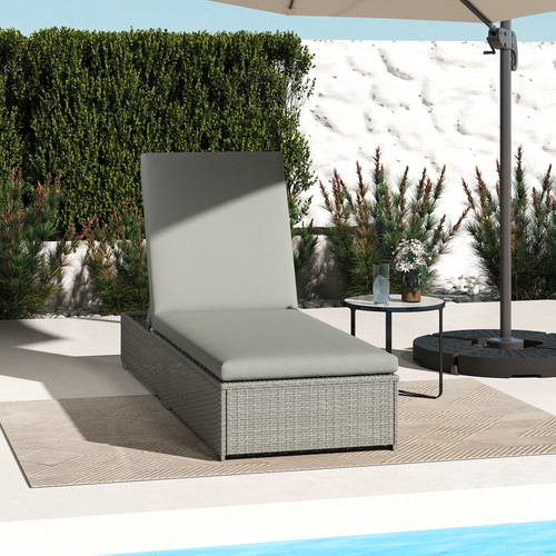 Garden rattan recliner - garden, lounger