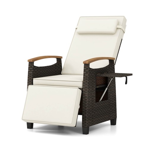 Patio wicker recliner chair - patio,