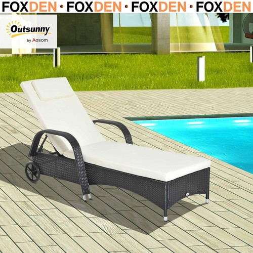 Rattan sun lounger garden - rattan,