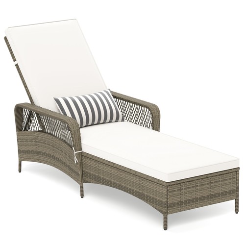 Patio rattan chaise lounge - patio,