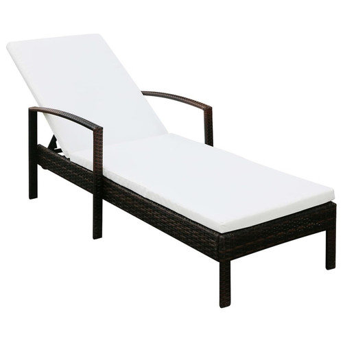 Sun lounger with cushion poly - with,