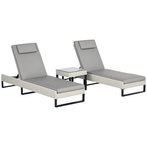 Outsunny rattan sun lounger - outsunny,