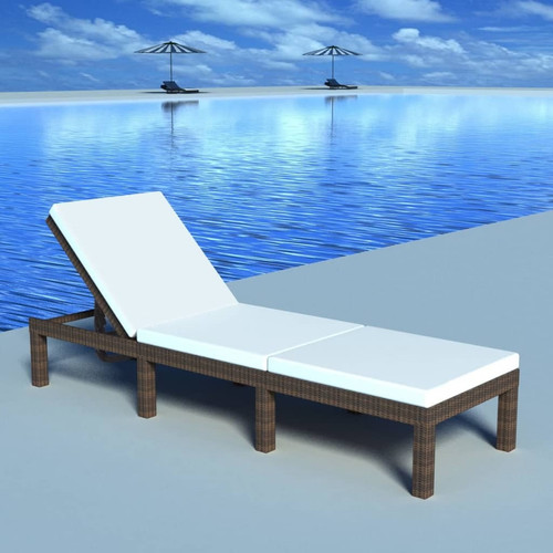 Sun lounger with cushion - lounger, poly