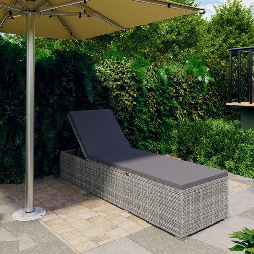 Sun lounger with - cushion, poly
