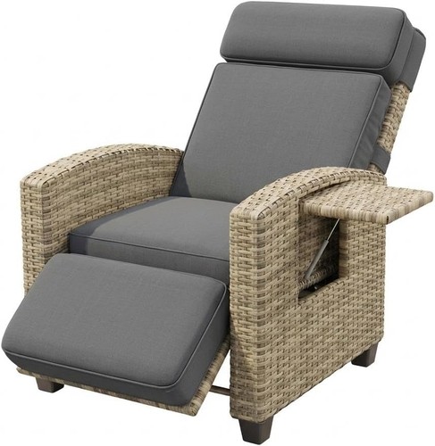 Rattan outdoor recliner chair - recliner,