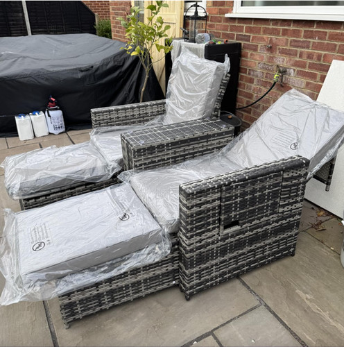 Rattan sun lounger set - sun, 2