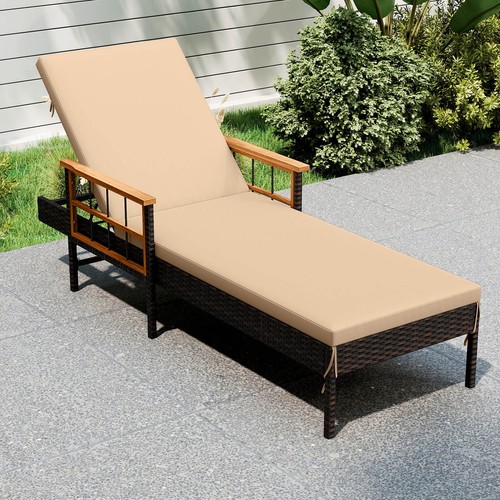Patio rattan chaise lounge - chaise,