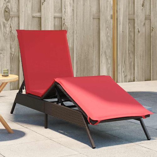Sun lounger with - lounger, brown
