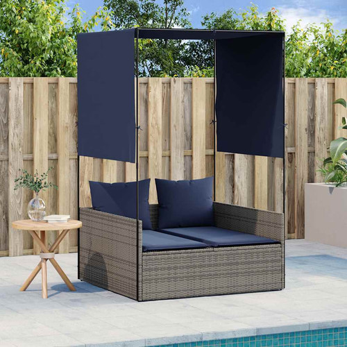 Double sun lounger with roof - double,