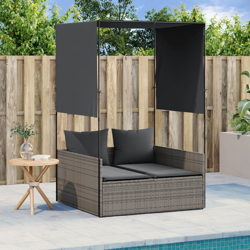 Double sun lounger with roof - double,