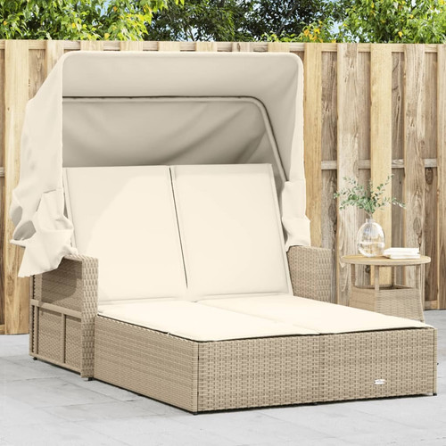 Double sun lounger with canopy - double,