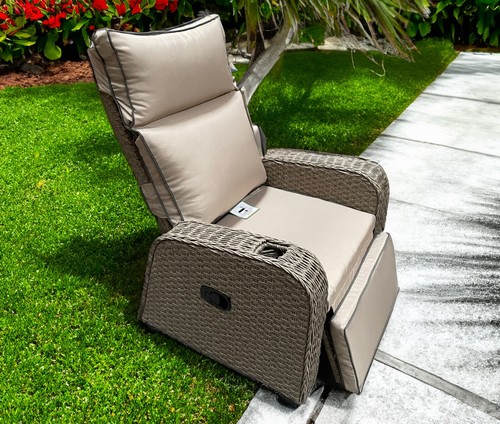 Rattan recliner wicker - wicker, garden