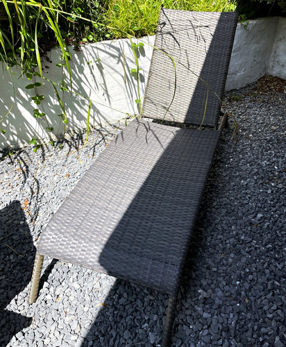Grey rattan effect reclining - grey,
