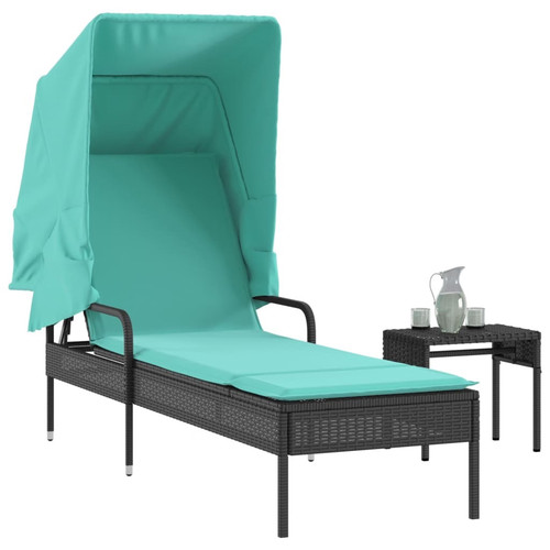 Sun lounger with canopy and - lounger,