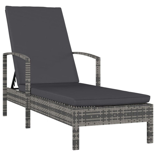 Sun lounger with armrests poly - armrests,