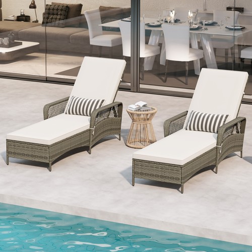 2pcs patio rattan - 2pcs, chaise