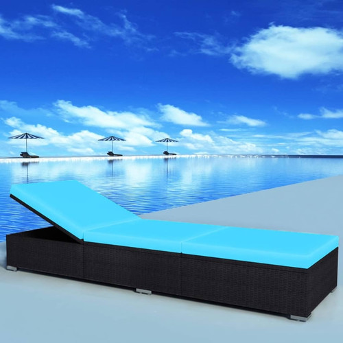 Sun lounger with cushion poly - lounger,