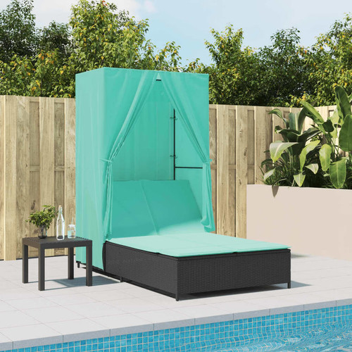 Double sun lounger with - with, roof